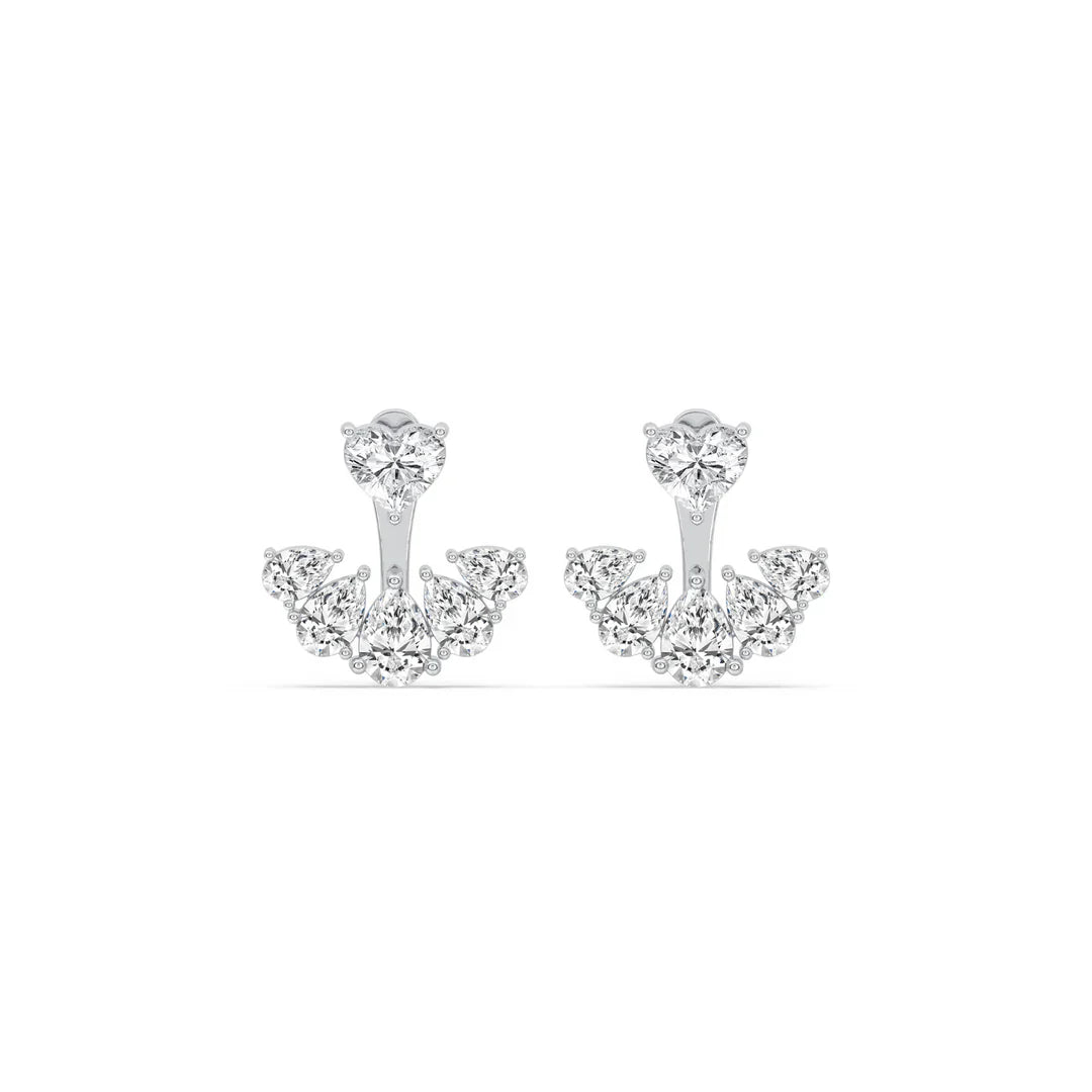 diamond heart earrings