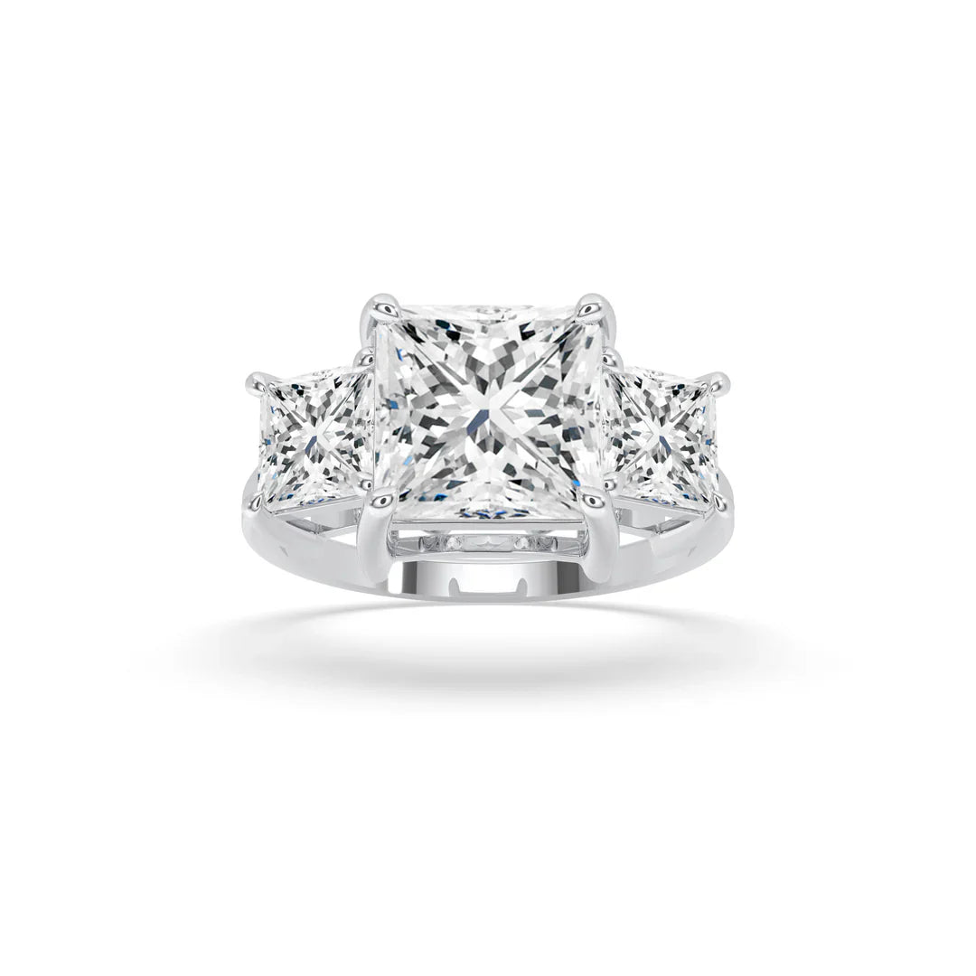 engagement rings princess cut three stone