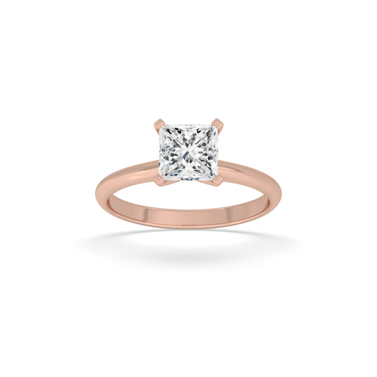 Diamond Emerald Cut Solitaire Ring