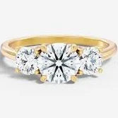3 stone round engagement ring