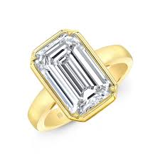yellow gold emerald cut engagement rings
