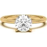 round solitaire gold engagement ring