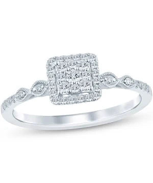 10k white gold engagement ring