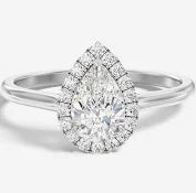moissanite pear engagement ring