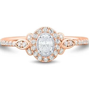 rose gold oval engagement rings