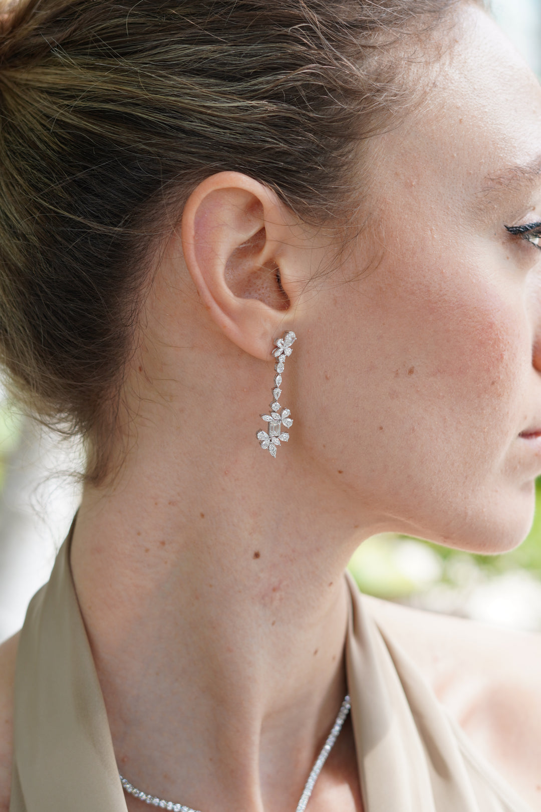 Mixed Fancy Floral Drop Earrings