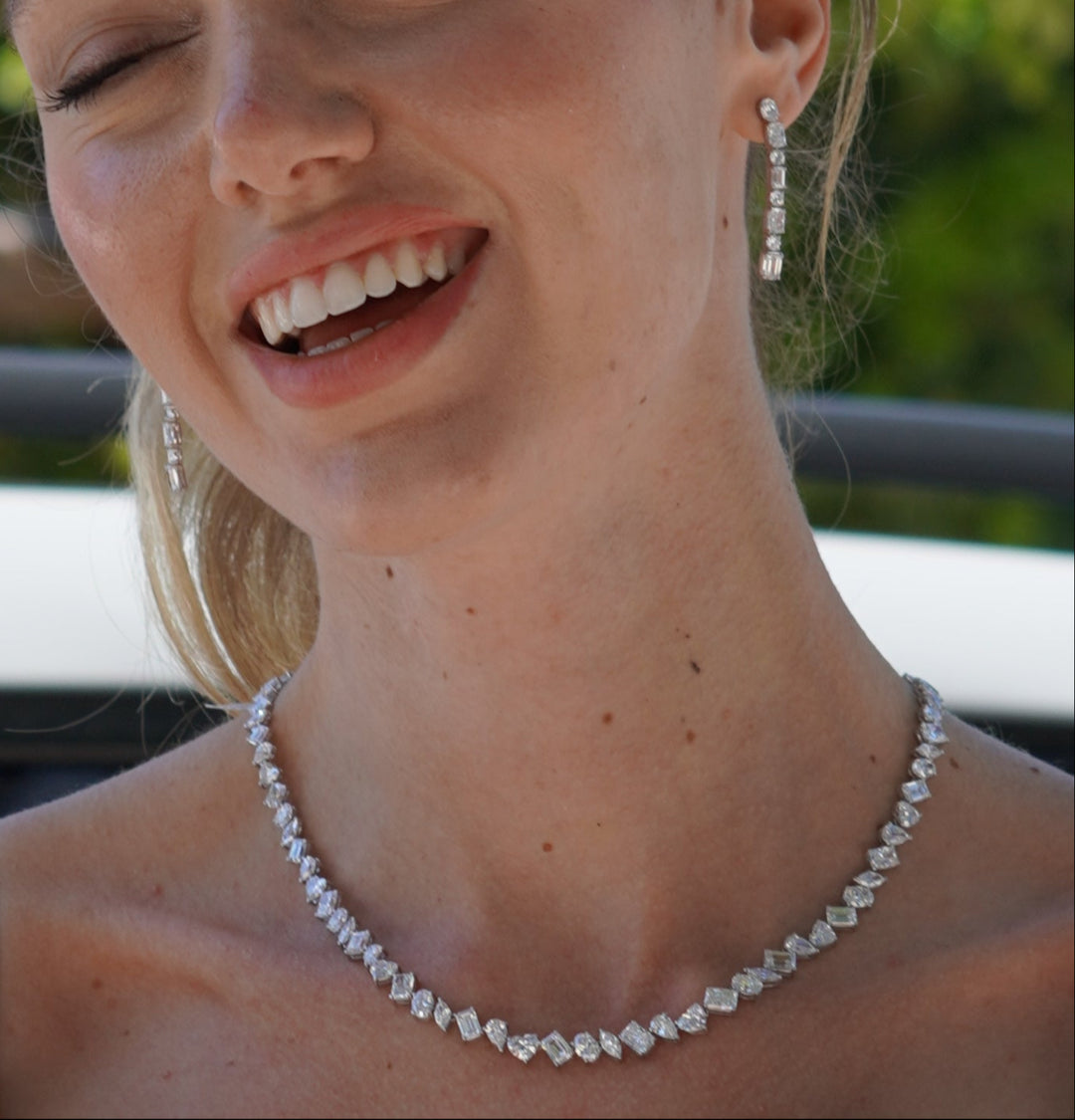 Fancy Mixed Shape Tennis Necklace