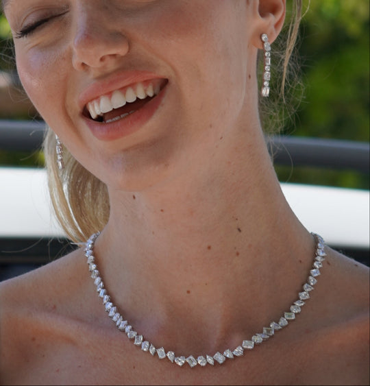 Fancy Mixed Shape Tennis Necklace