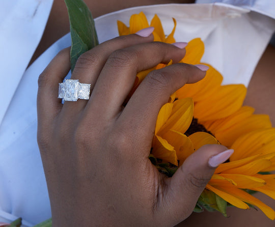 Radiant 3 Stone Ring
