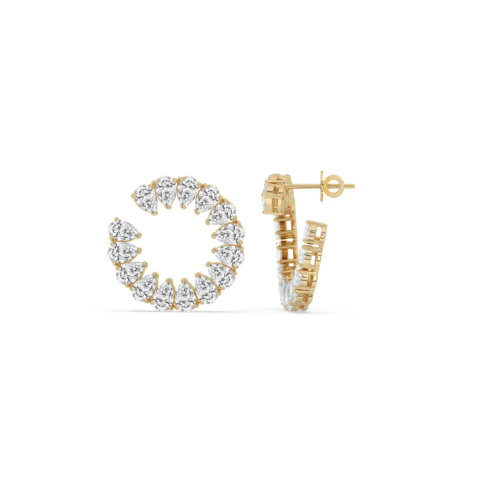 Open Circle Pear Earrings - Second Image