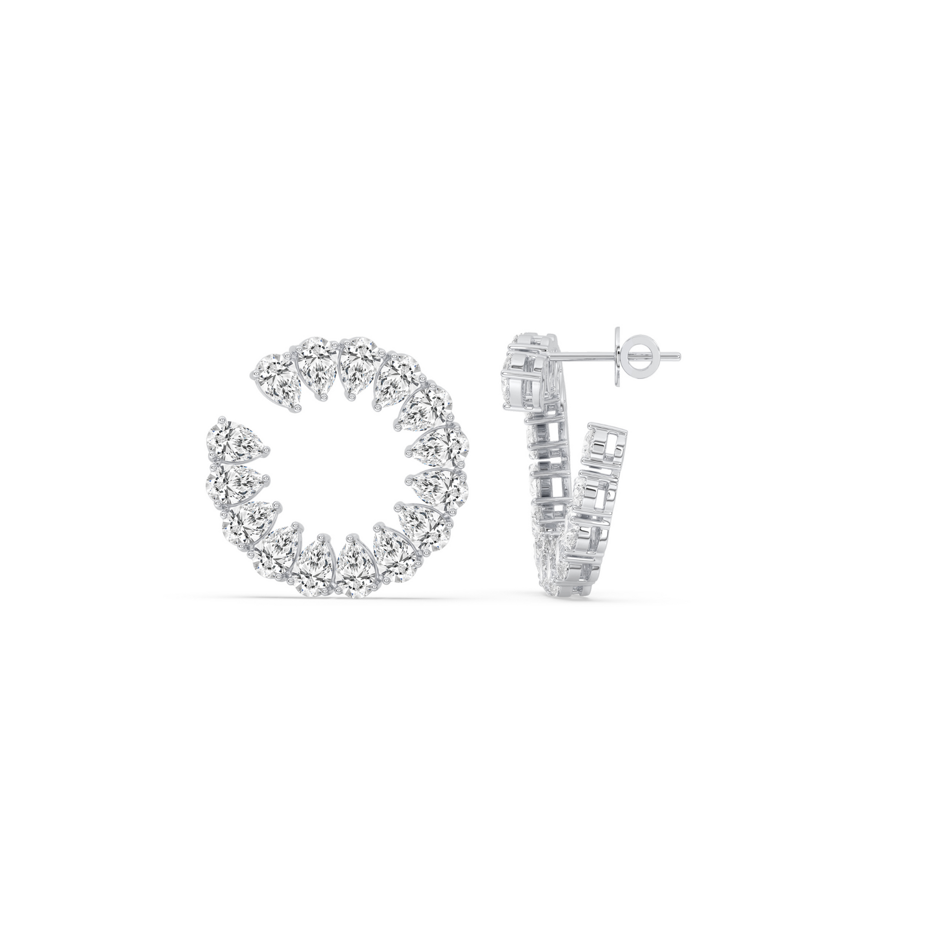 Open Circle Pear Earrings