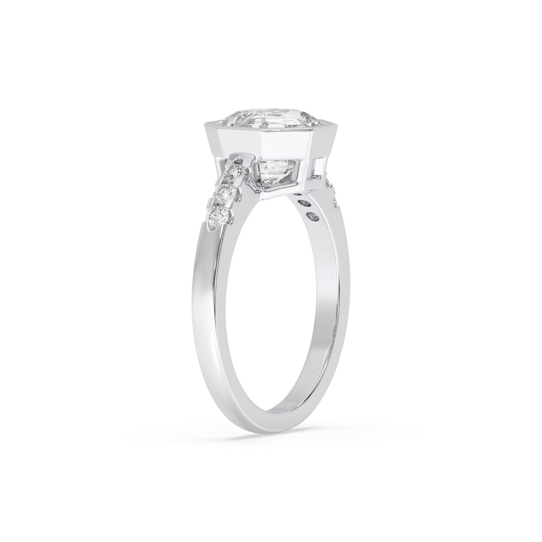 Octagonal Bezel Engagement Ring