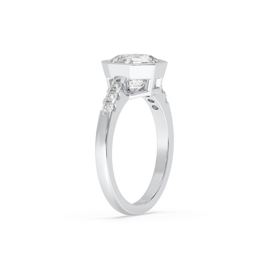 Octagonal Bezel Engagement Ring