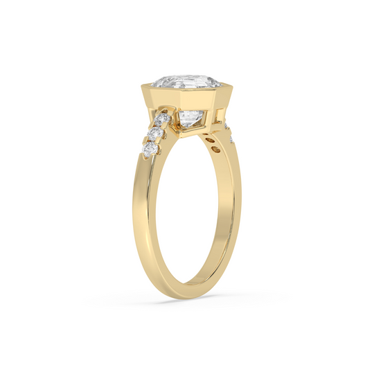 Octagonal Bezel Engagement Ring