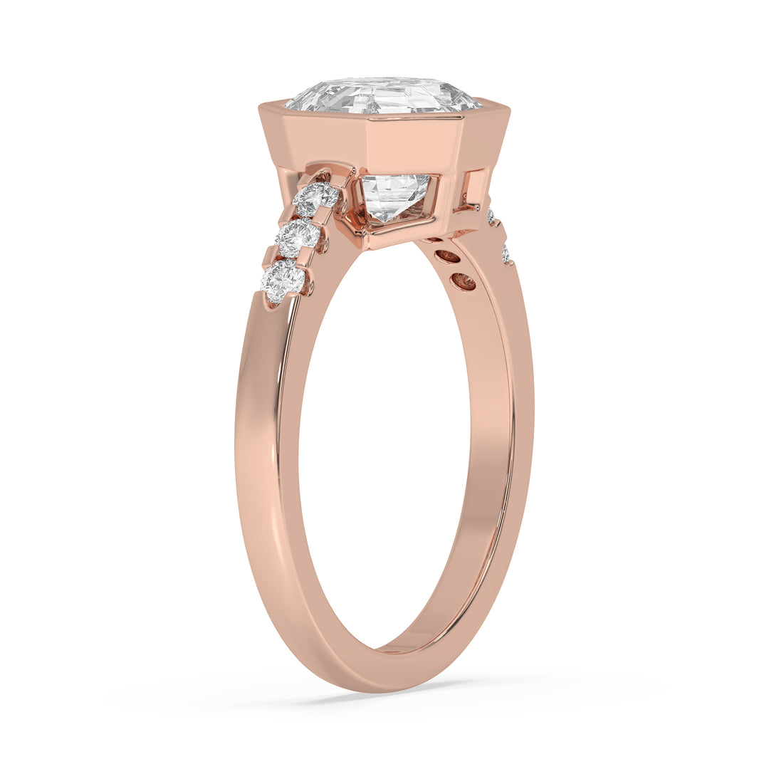 Octagonal Bezel Engagement Ring