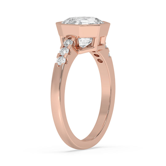 Octagonal Bezel Engagement Ring
