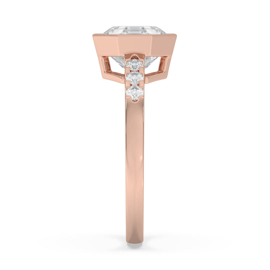 Octagonal Bezel Engagement Ring
