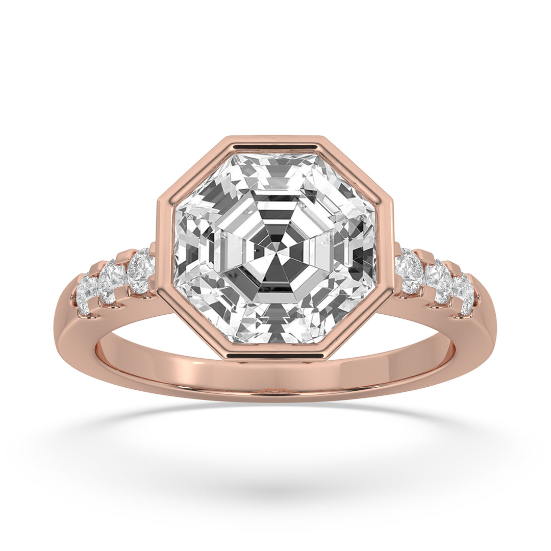 Octagonal Bezel Engagement Ring