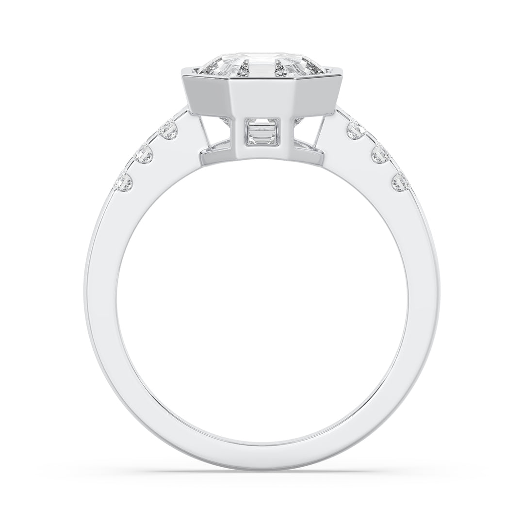 Octagonal Bezel Engagement Ring