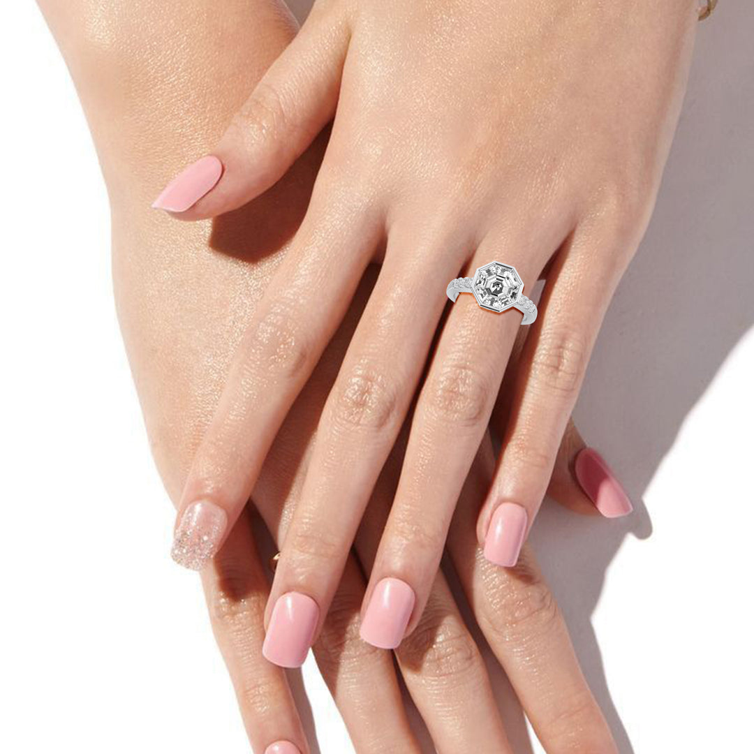 Octagonal Bezel Engagement Ring