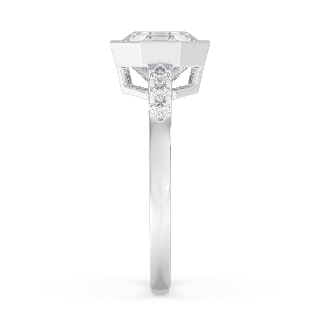 Octagonal Bezel Engagement Ring