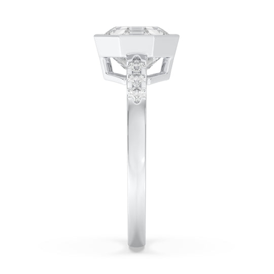 Octagonal Bezel Engagement Ring