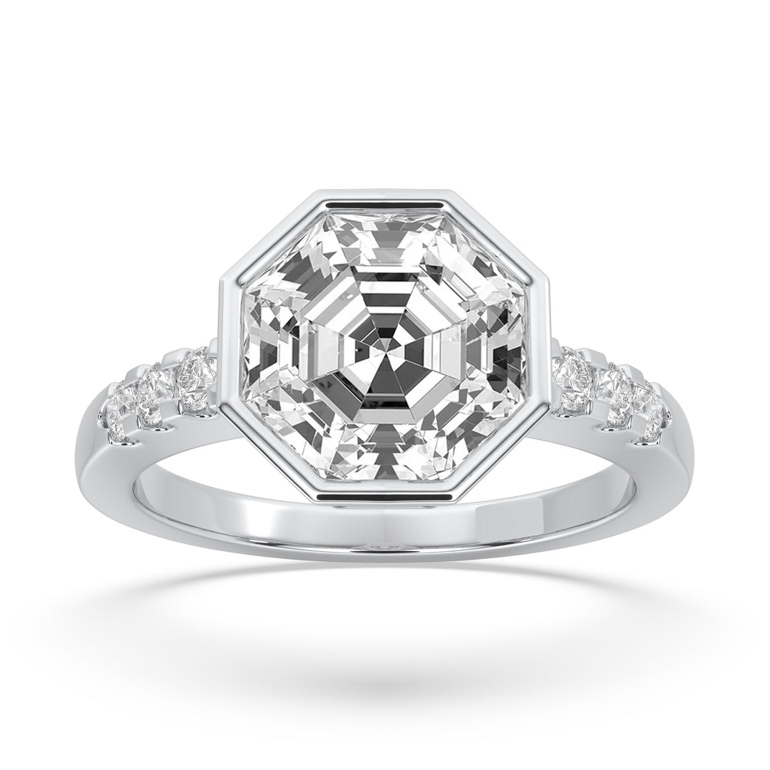 Octagonal Bezel Engagement Ring