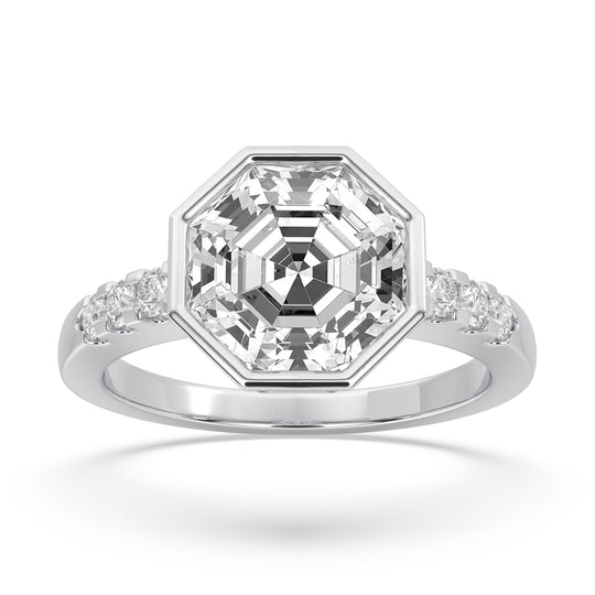 Octagonal Bezel Engagement Ring