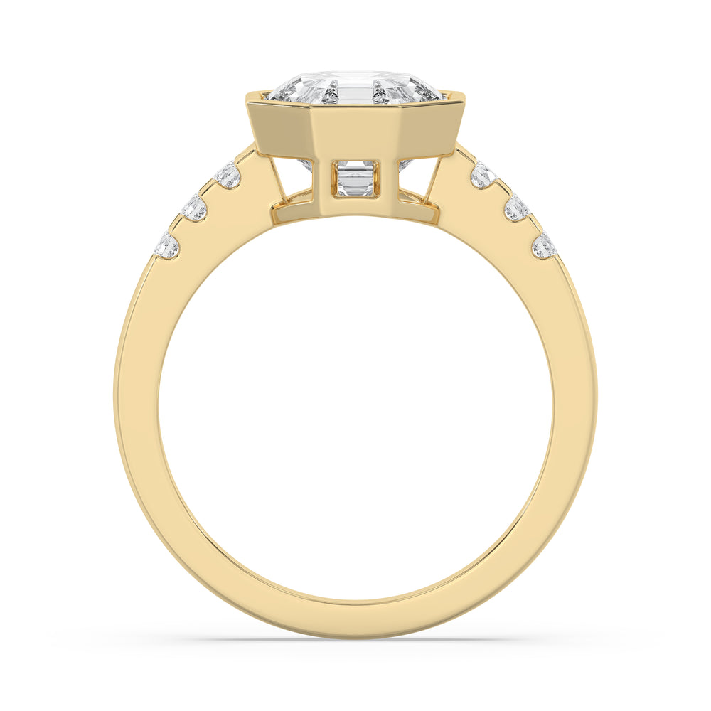 Octagonal Bezel Engagement Ring