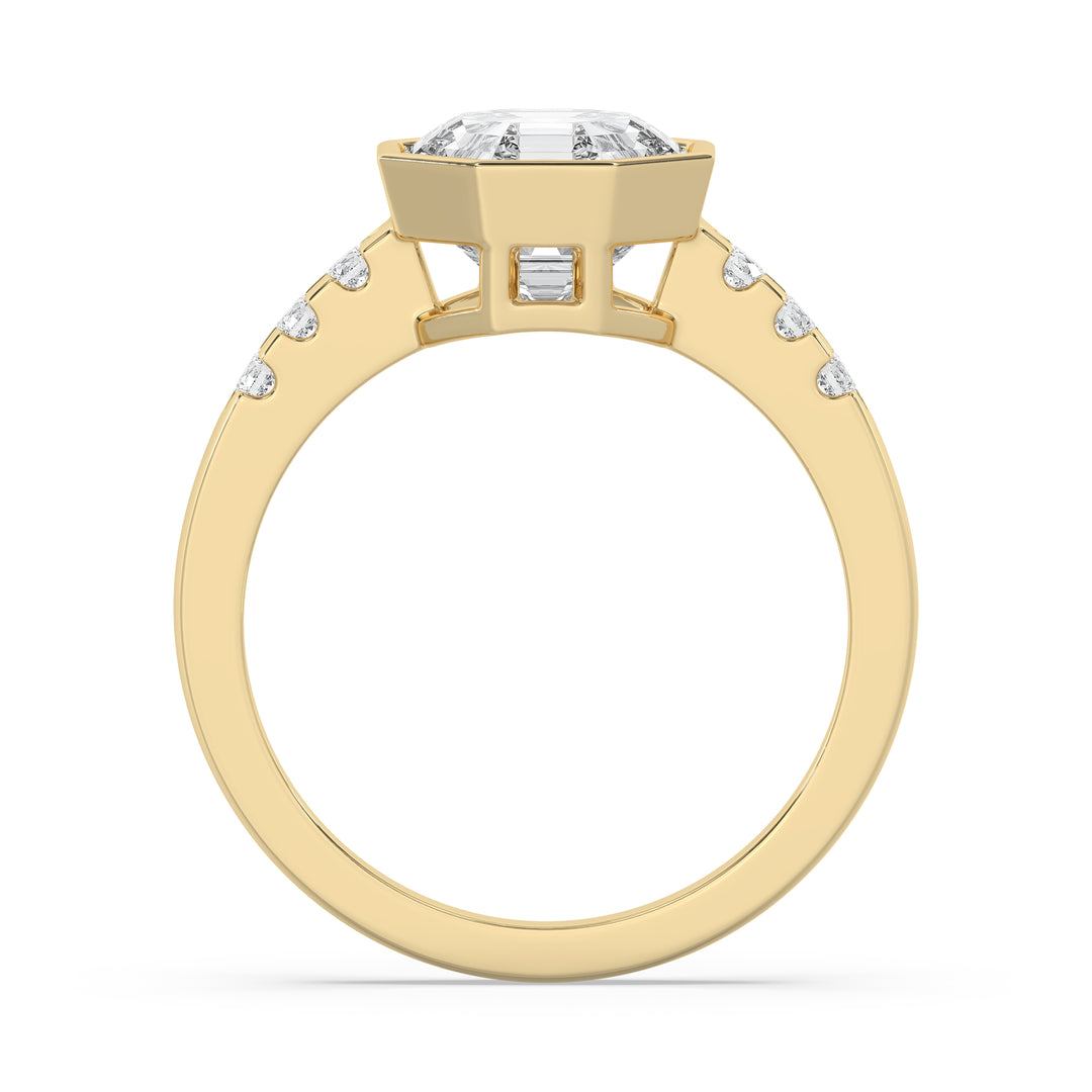 Octagonal Bezel Engagement Ring