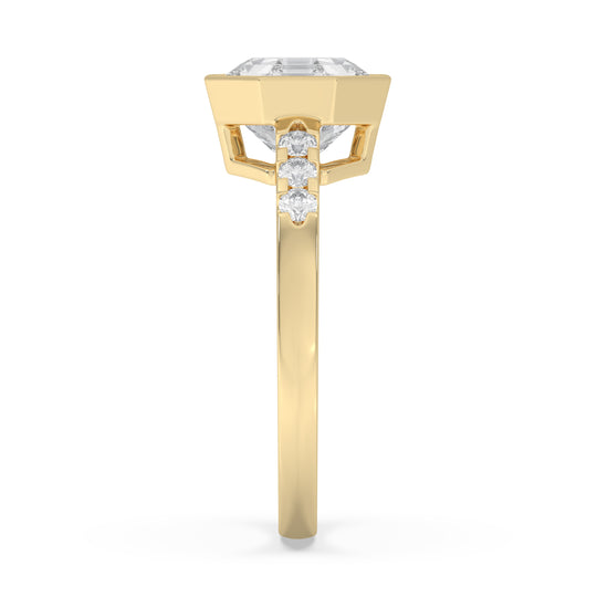 Octagonal Bezel Engagement Ring