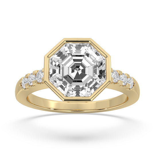 Octagonal Bezel Engagement Ring