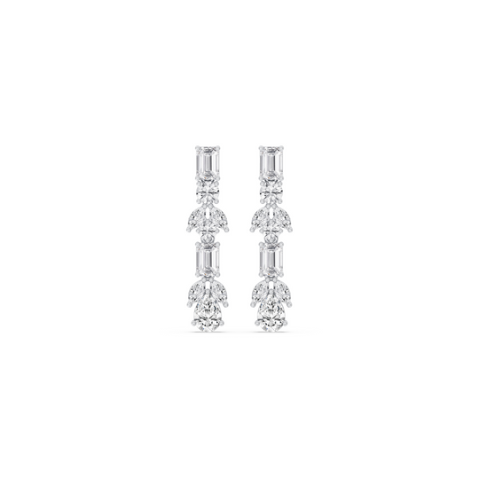 Emerald & Pear Cluster Drop Earrings