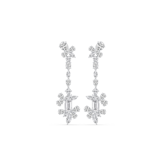 Mixed Fancy Floral Drop Earrings