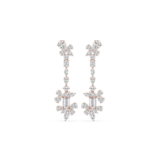 Mixed Fancy Floral Drop Earrings