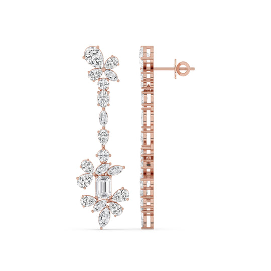 Mixed Fancy Floral Drop Earrings