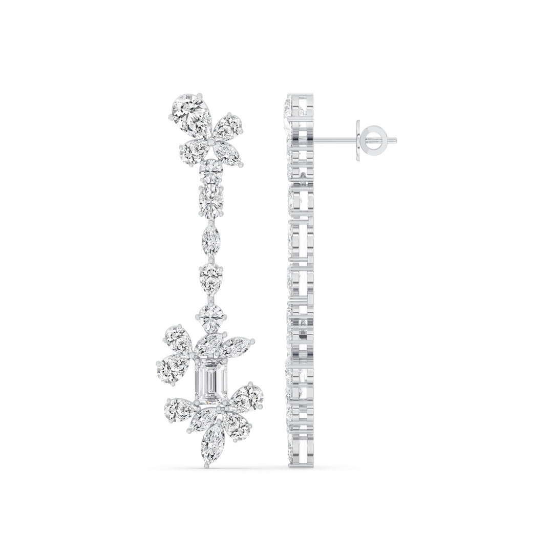 Mixed Fancy Floral Drop Earrings
