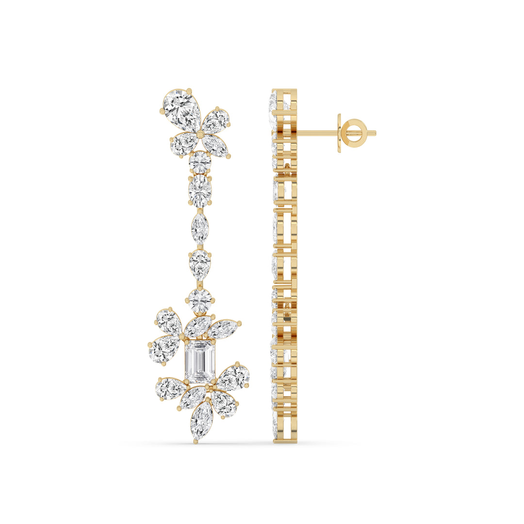 Mixed Fancy Floral Drop Earrings