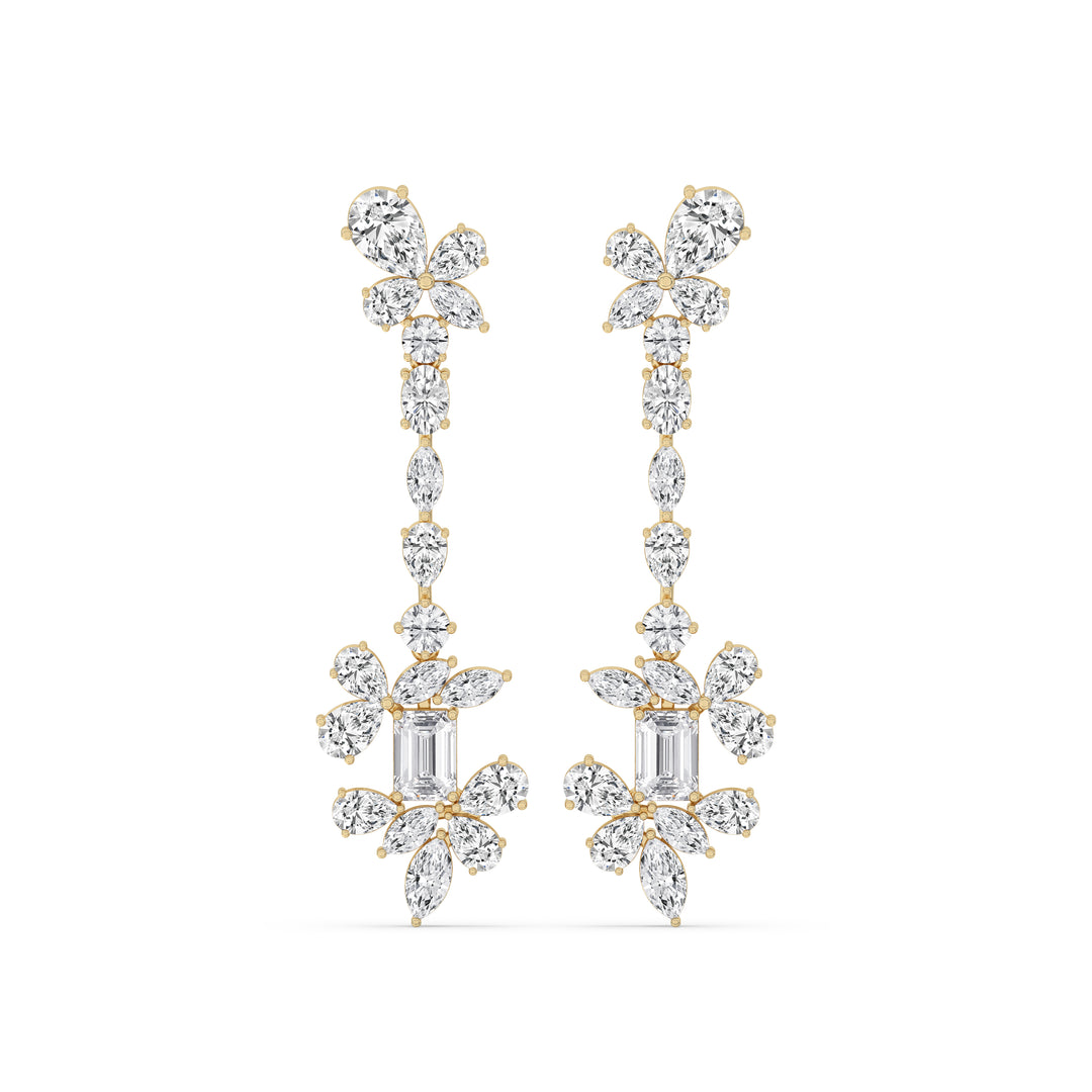Mixed Fancy Floral Drop Earrings