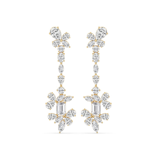Mixed Fancy Floral Drop Earrings