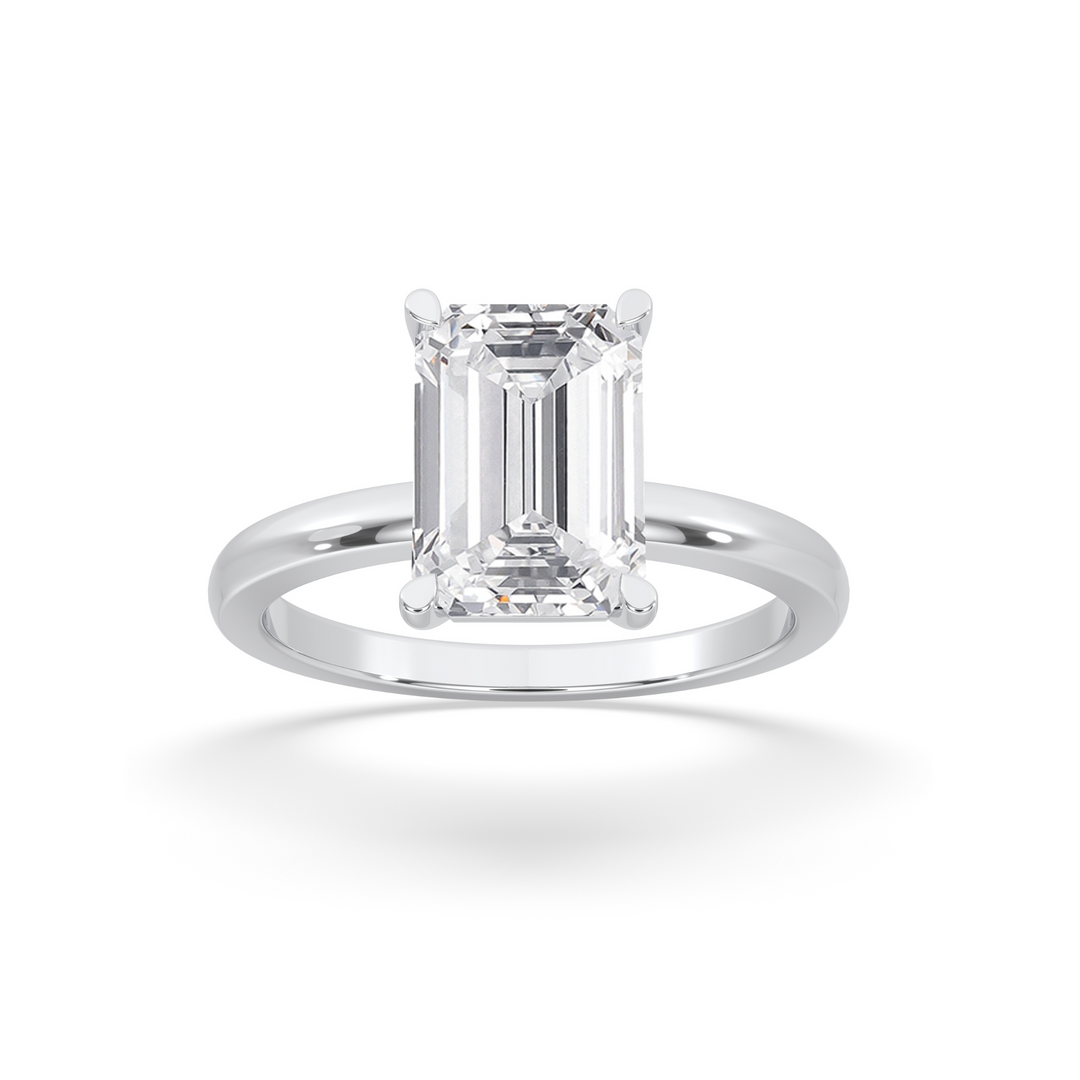 Emerald Solitaire Engagement Ring