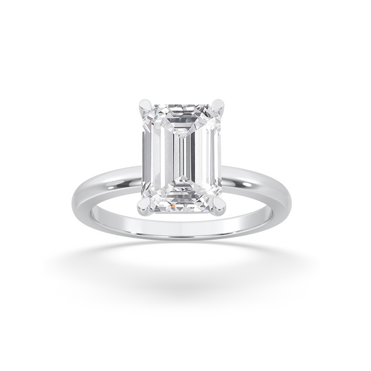 Emerald Solitaire Engagement Ring