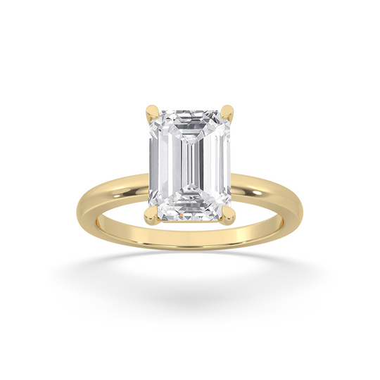 Emerald Solitaire Engagement Ring