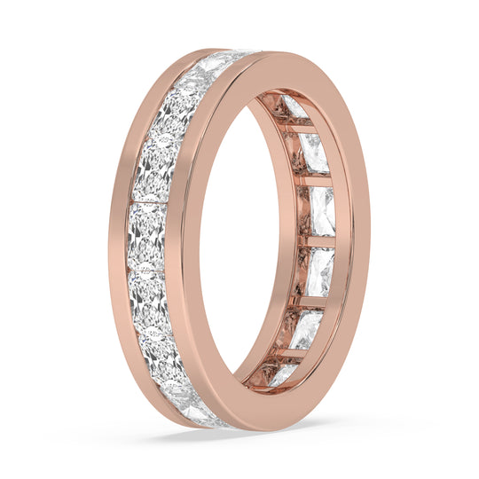 Emerald Channel Set Diamond Eternity Band