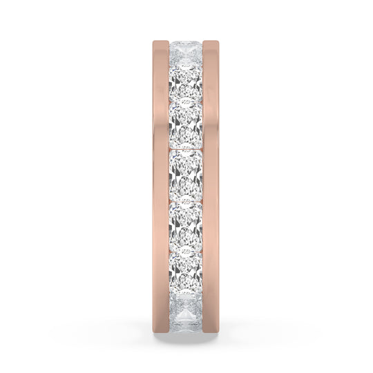 Emerald Channel Set Diamond Eternity Band