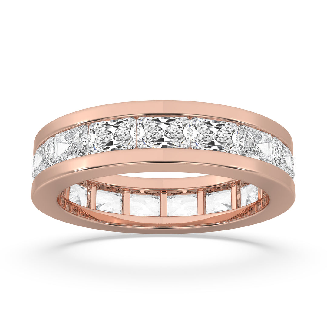 Emerald Channel Set Diamond Eternity Band