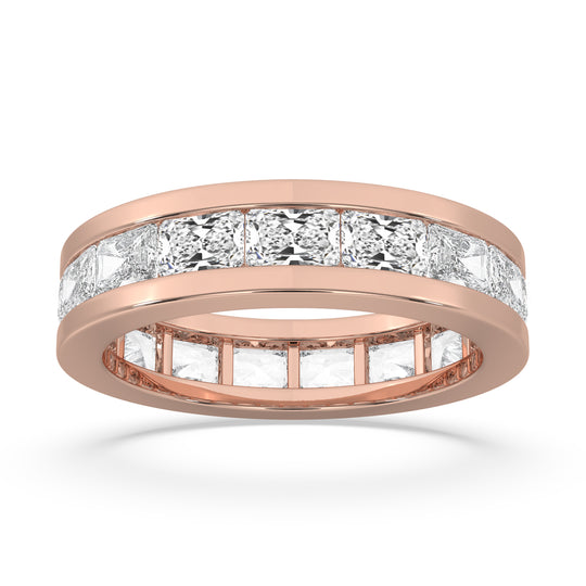 Emerald Channel Set Diamond Eternity Band