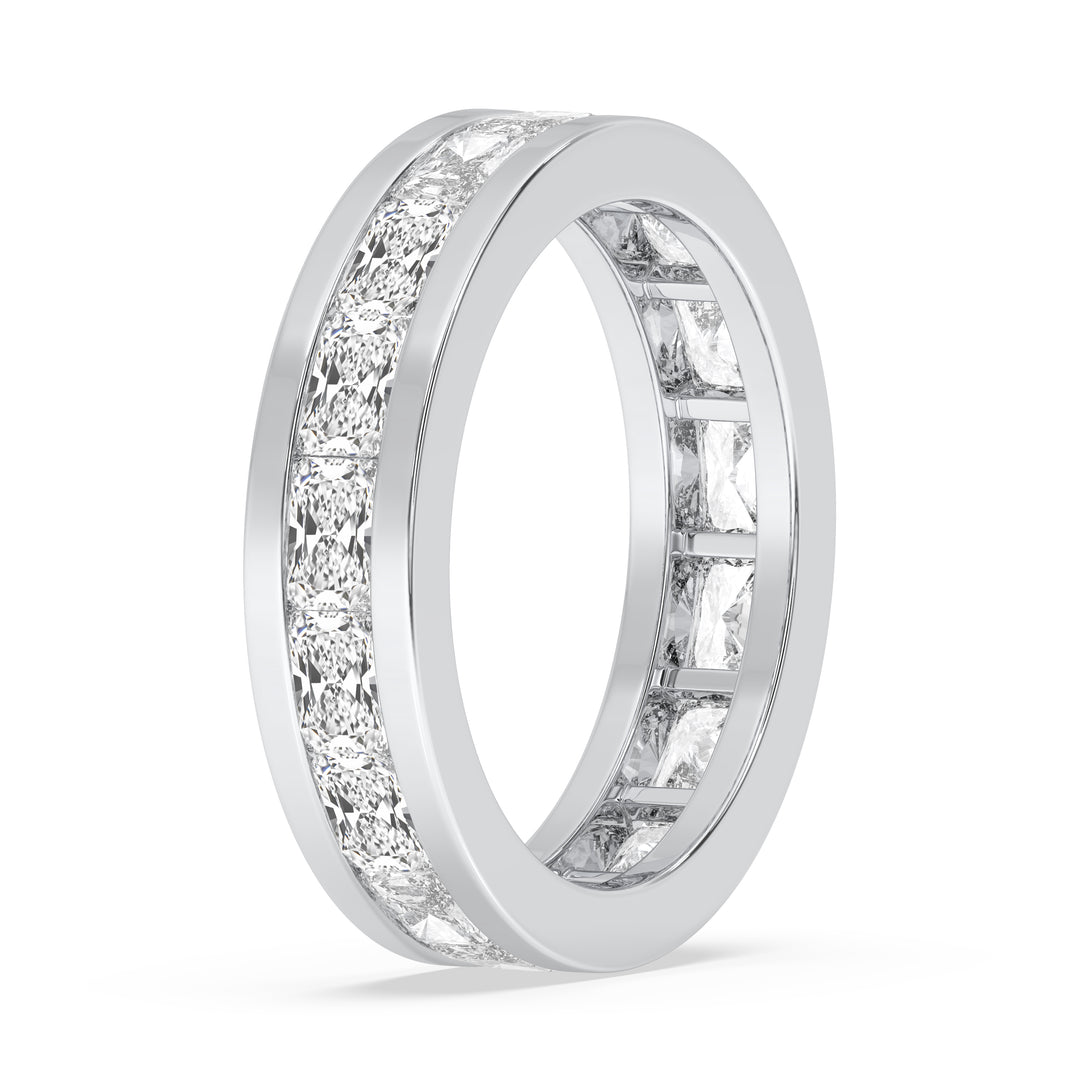 Emerald Channel Set Diamond Eternity Band