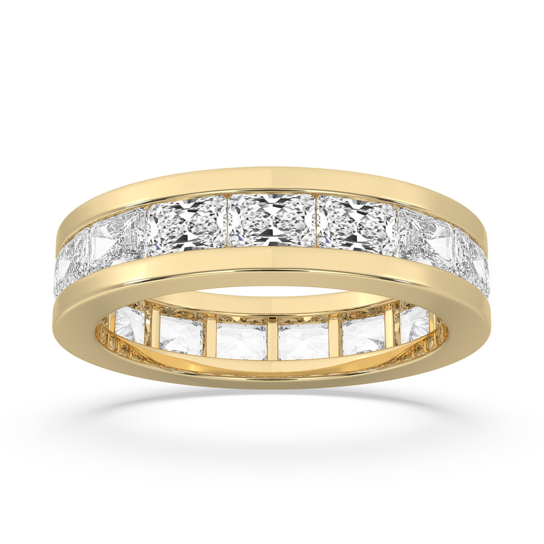 Emerald Channel Set Diamond Eternity Band