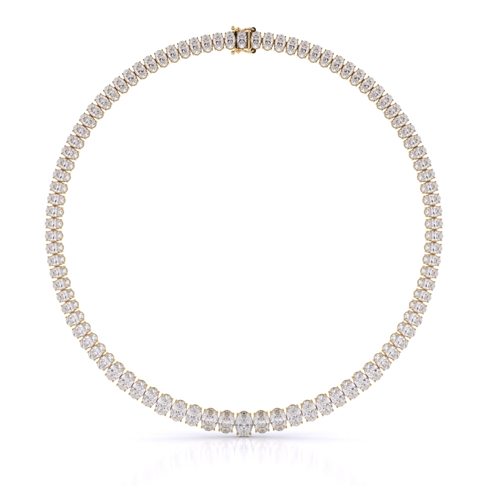 Oval Cut Graduated Necklace